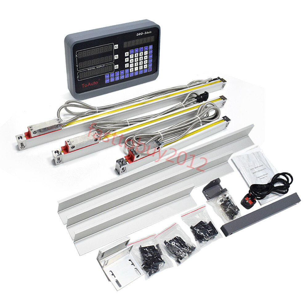 3 Axis Digital Readout DRO kit for bridgeport 350mm+450mm+950mm Linear Scales