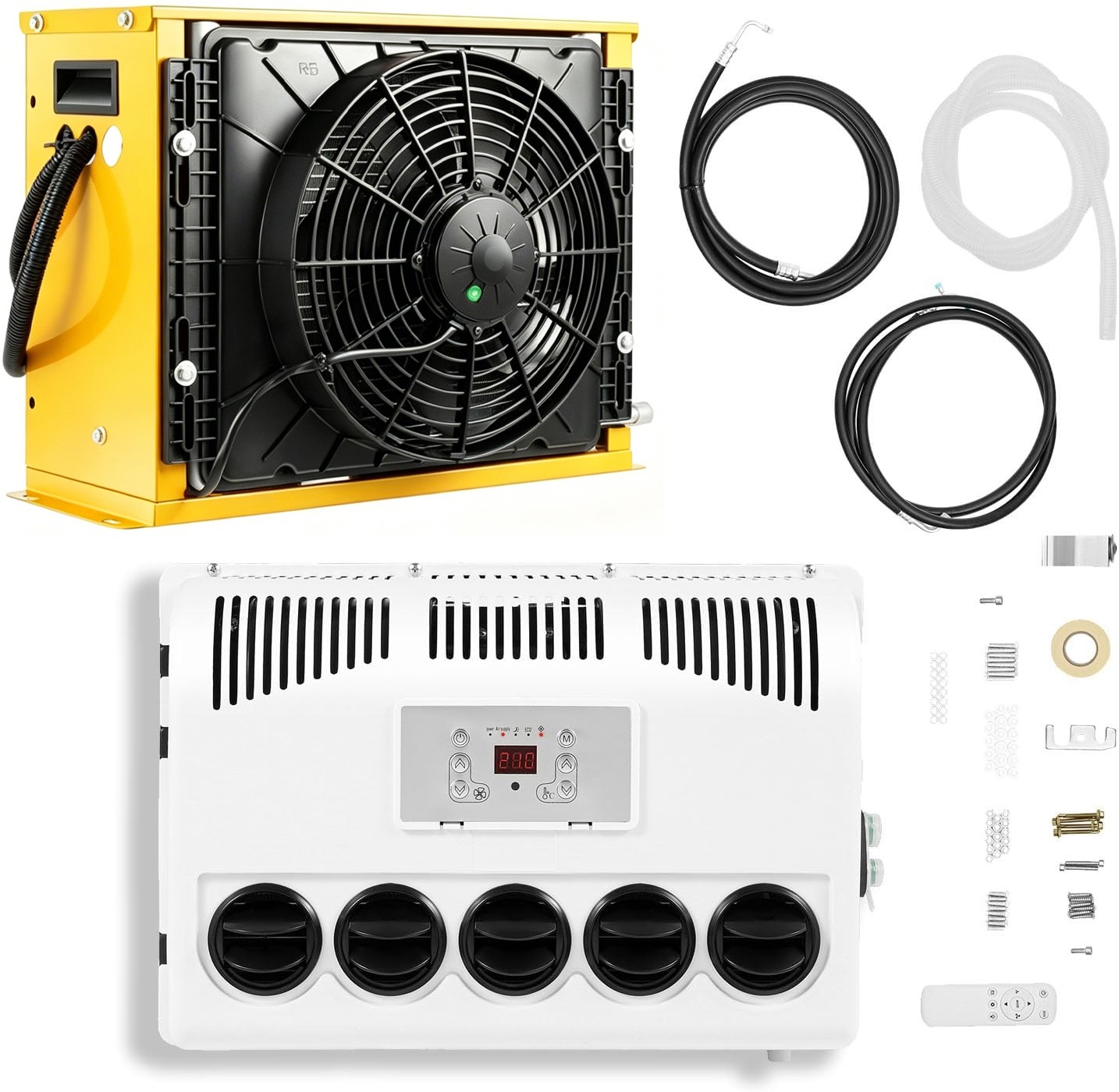 12V 11000 BTU Truck Air Conditioner Split AC For Semi Trucks Bus RV Caravan US