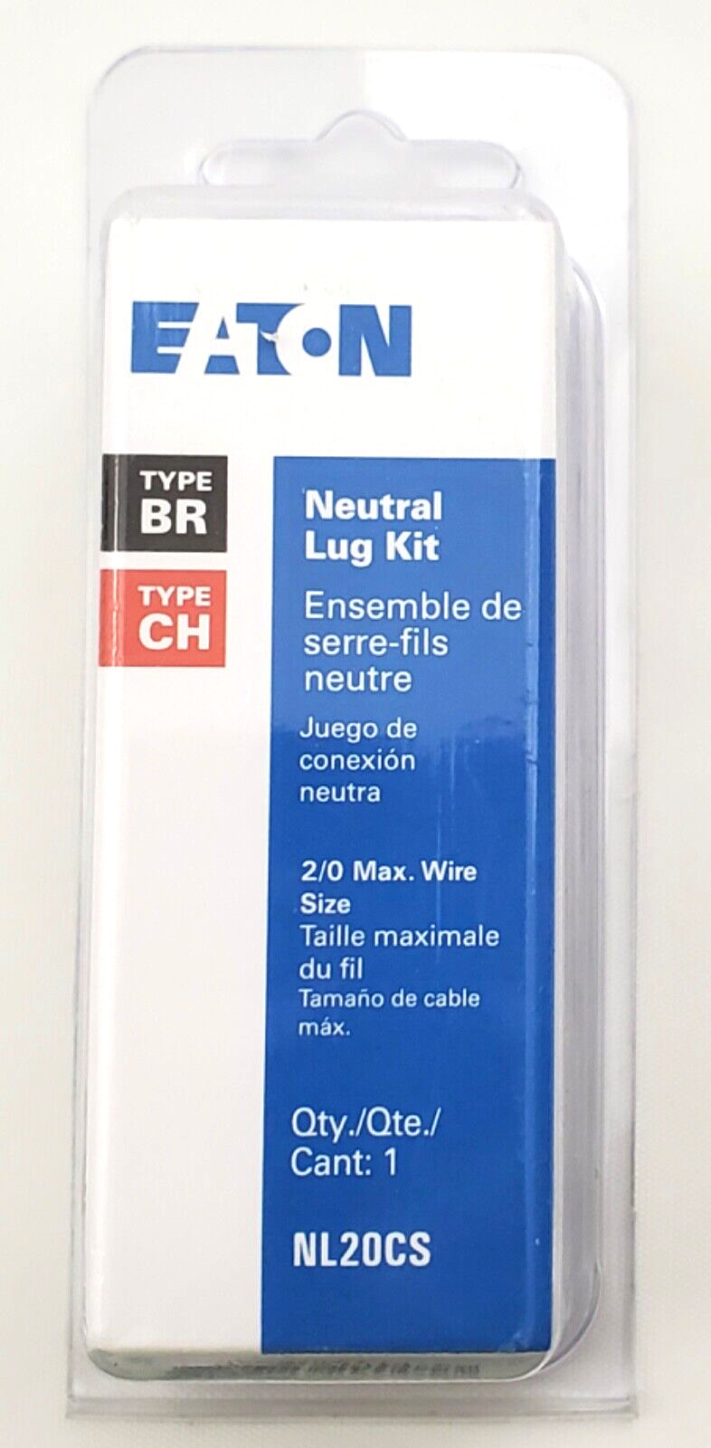 Eaton NL20CS Neutral Lug Kit For Type CH & BR Load Centers For 2/0 AWG Max NL20