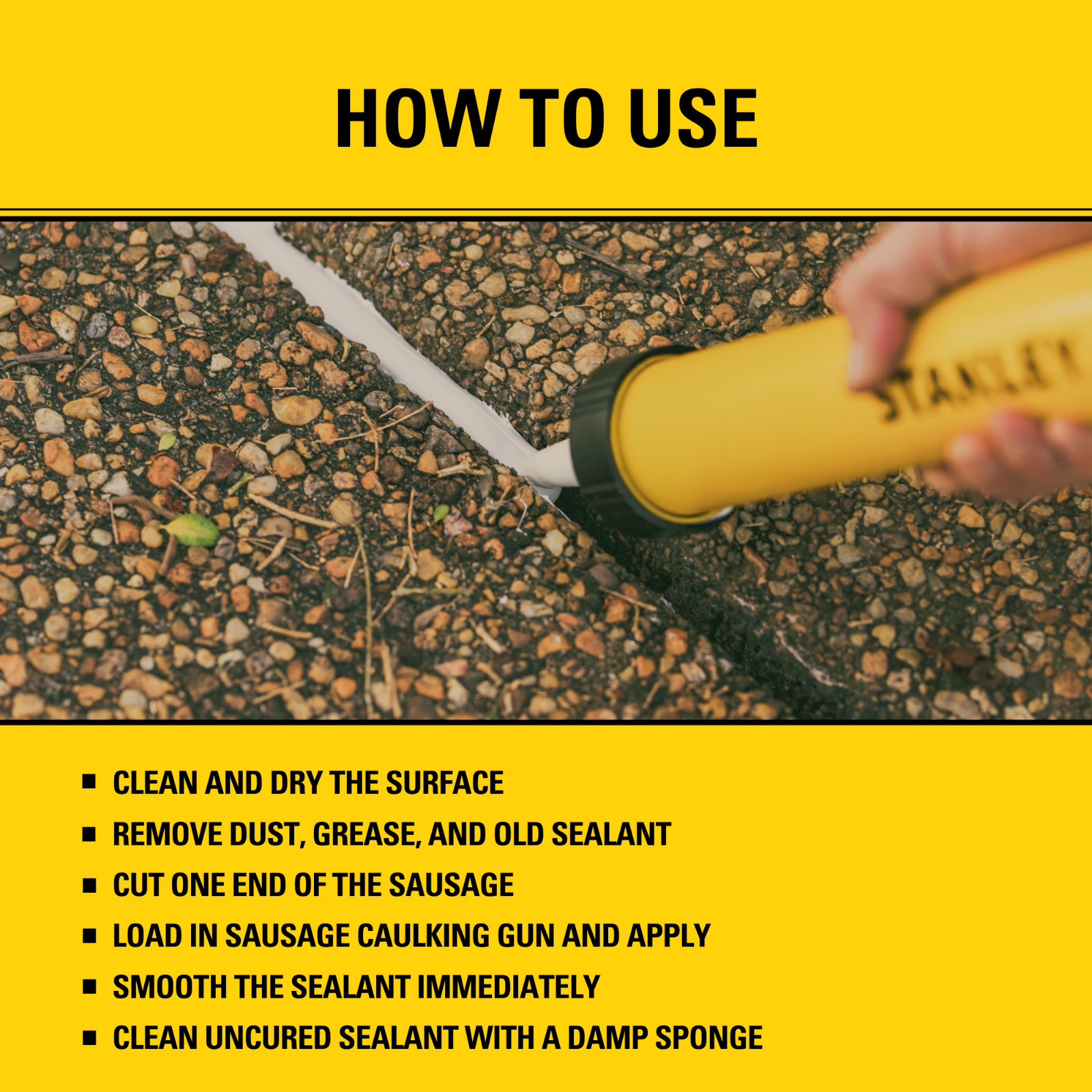 Stanley S362 Specialty Self Leveling Sealant Sausage, 20.3oz 1 Pack White