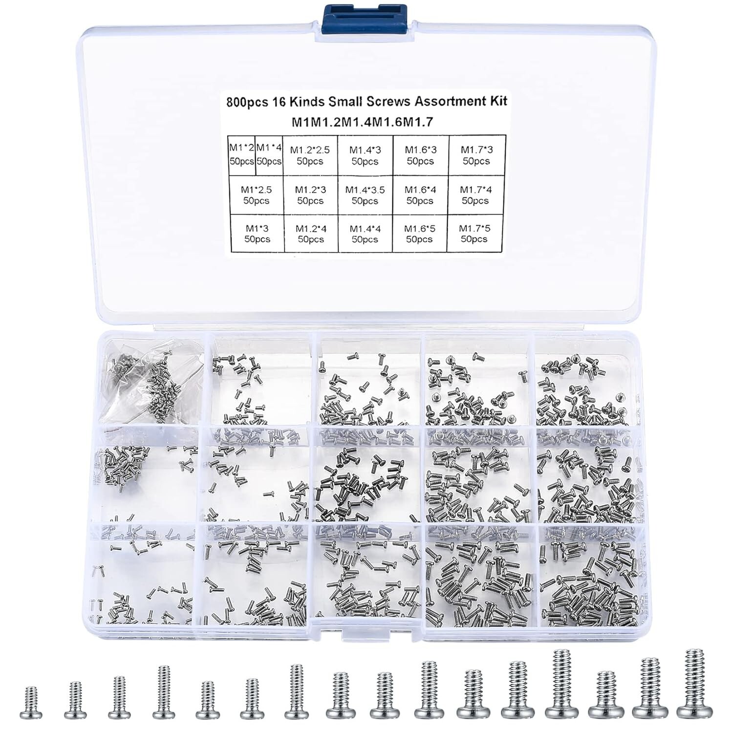 800 Pcs Tiny Screws for Electronics Micro Small Mini Phillips Pan Head Machine