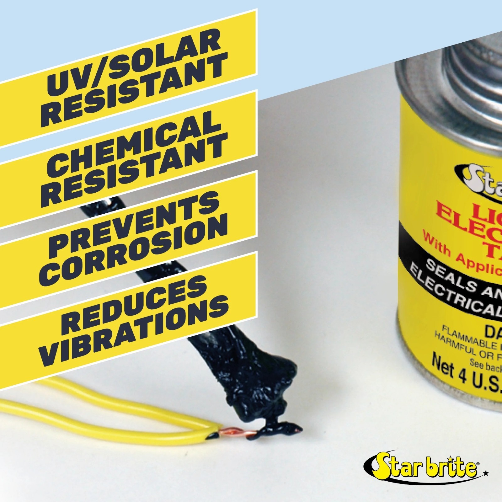 Star Bite Liquid Electrical Tape with Applicator Brush Cap, 4 fl oz.