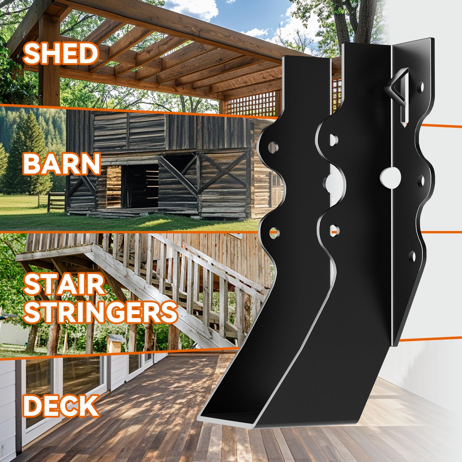 25 Pcs Black 2×6 Joist Hangers for Wood, Rafter Brackets, face Mount 2×6 Joist H