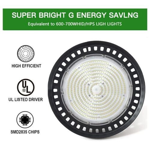 150W LED UFO High Bay Light Warehouse Commercial Industrial 5000K AC 100-277V
