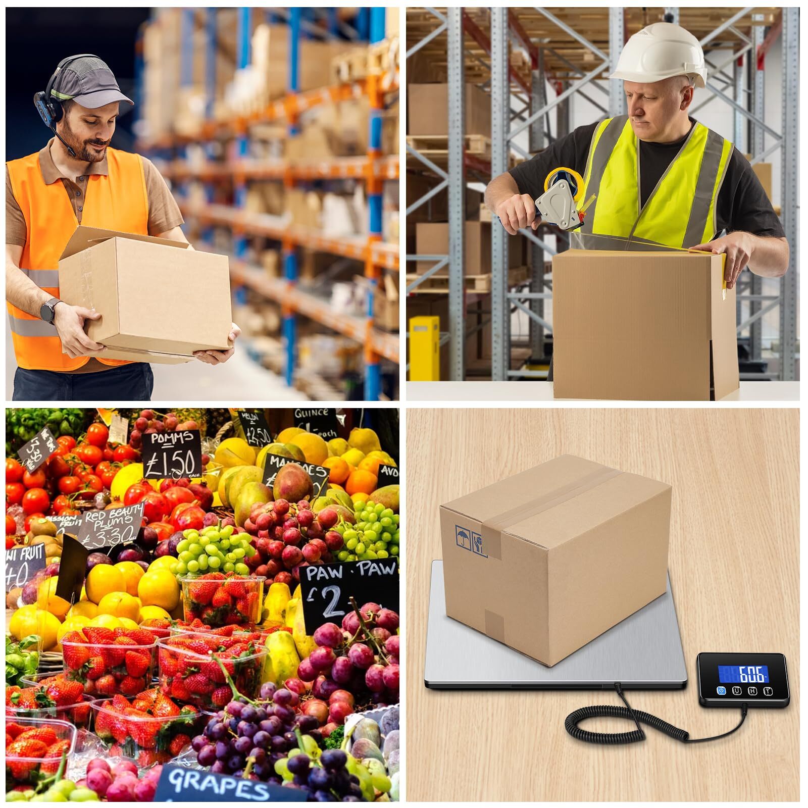 Shipping Scale, 440 LB Heavy Duty Postal Scale for Packages, Large Mailing Scale