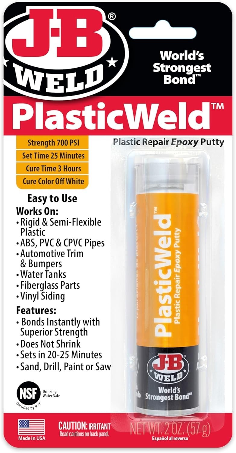 2 Oz PlasticWeld High Strength Epoxy Putty for Automotive & Marine Repairs