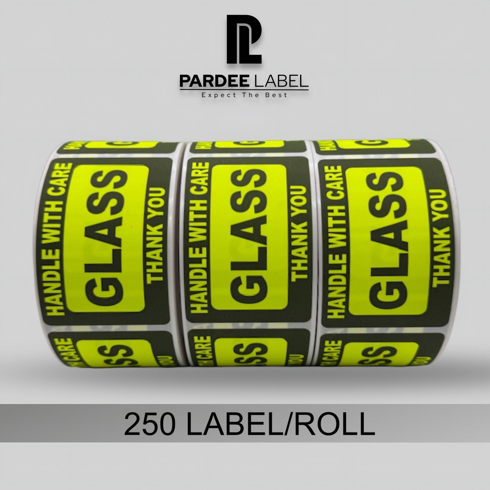Handle With Care Glass Stickers 2”x3”- 250 Labels per Roll