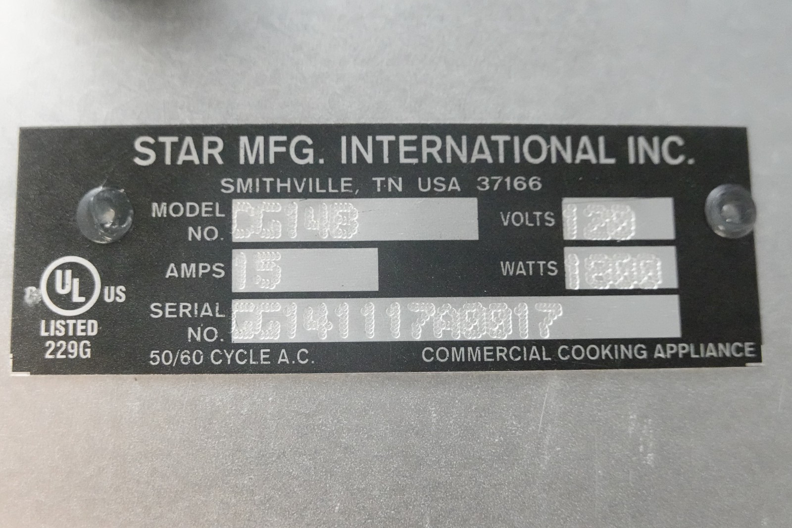 STAR PRO-MAX GROOVED ELECTRIC TWO-SIDED PANINI GRILL MODEL CG14
