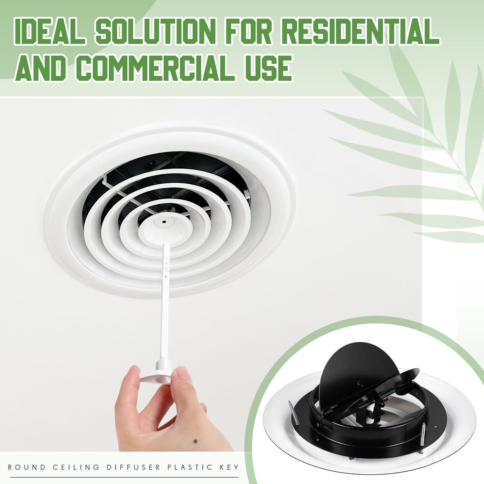 4 Pack 6 Inch round Vent Cover Ceiling Diffuser HVAC Vent Duct Cover Replacement