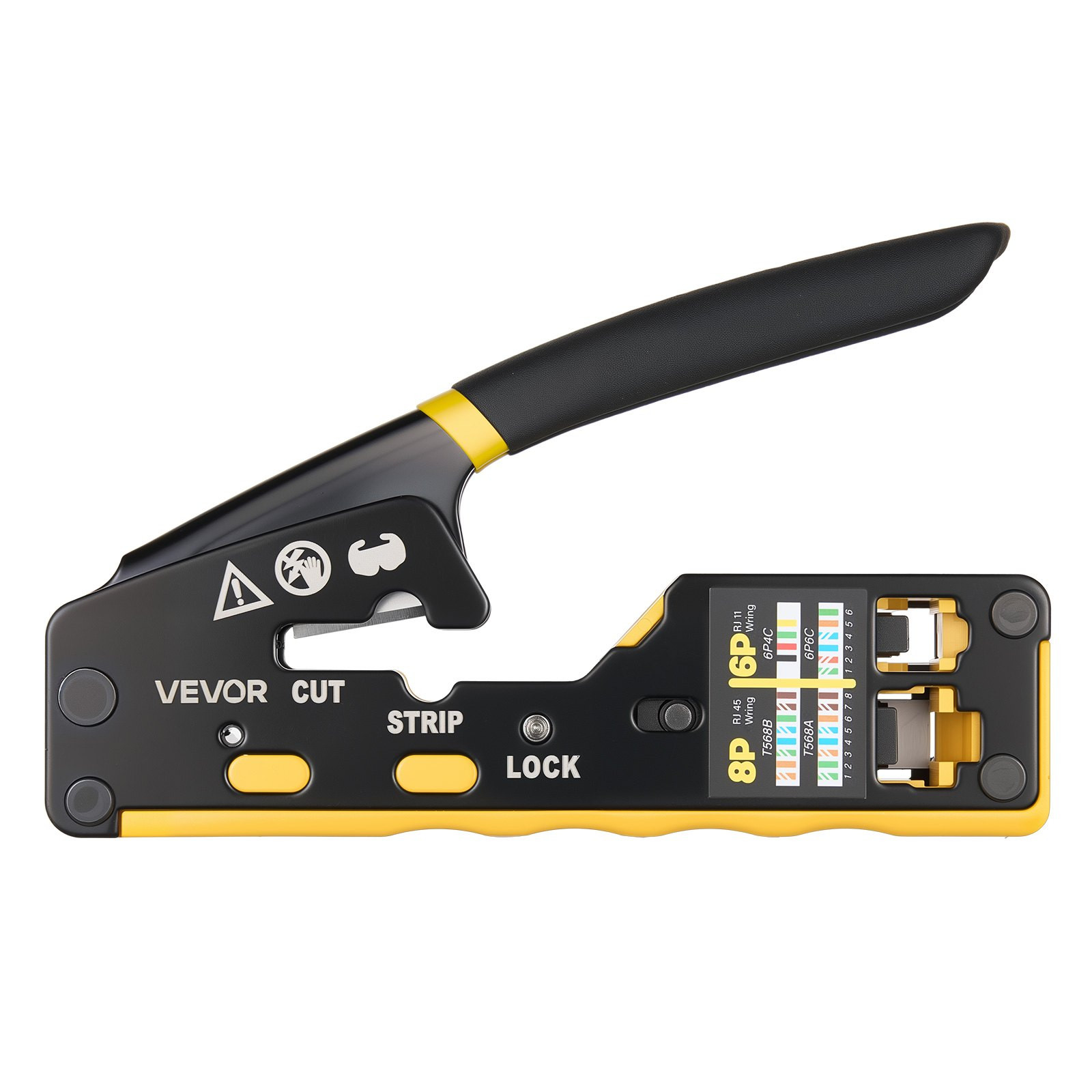 RJ45 RJ11 RJ12 Crimping Tool Kit Ethernet Crimper w/ Tester Plugs