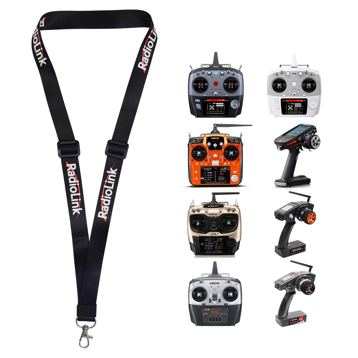 Radiolink RC Transmitter Lanyard Adjustable Strap Neck Sling Small, Black