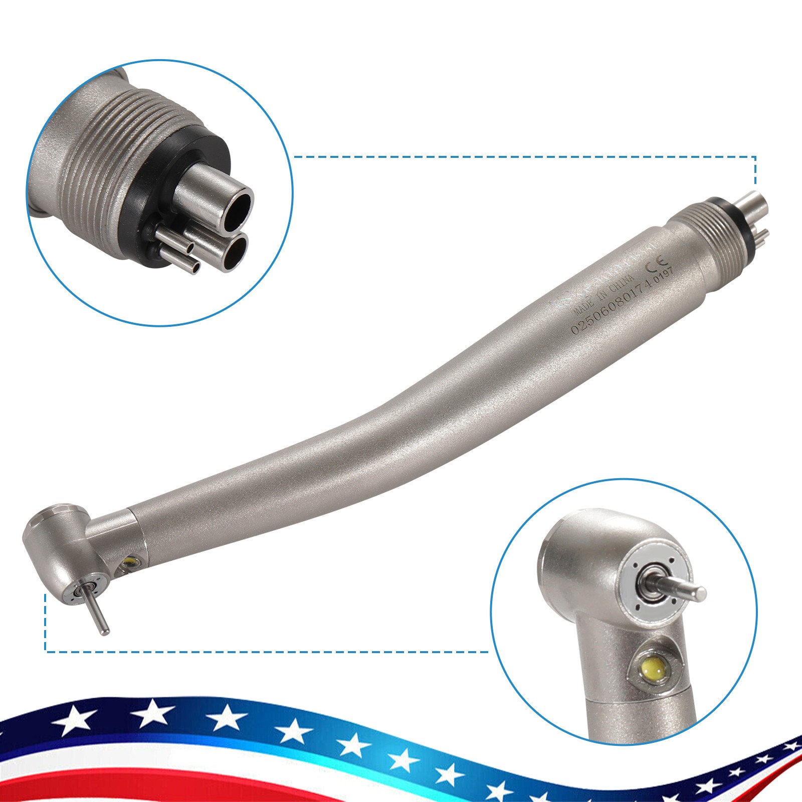 NSK Style LED E-generator Dental High Speed Handpiece Fiber Optic Turbine 4Hole
