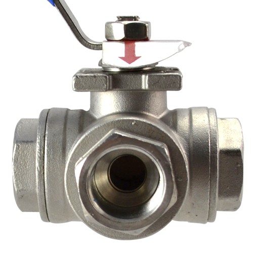 3-way NPT threaded Ball Valve Female Port T Type WOG1000 SS 304 for water oil