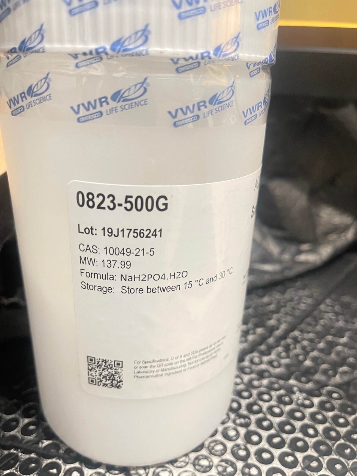VWR 0823-500G Sodium Phosphate, Monobasic, Monohydrate, 500gm(V20)