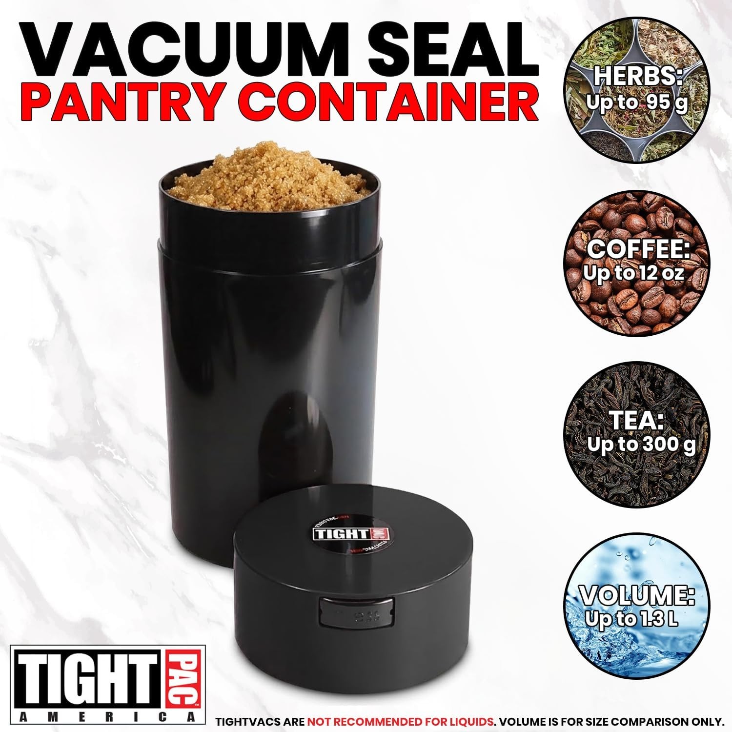 Tightvac 3 to 12 Ounces Airtight Smell Proof Container – Patented Vacuum Seal,