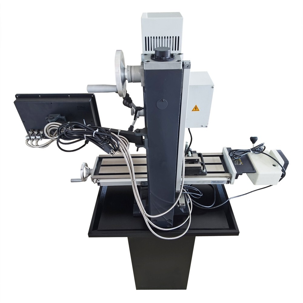 Benchtop Mill/Drill Machine with Grating Ruler Axis X Power Feed 110V R8 1100W