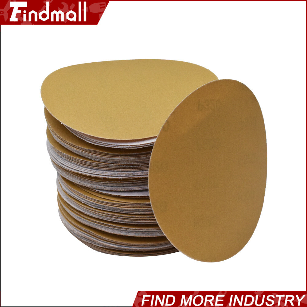 Findmall 100 Pack 5″ 120 Grit Hook Loop Pads Sanding Disc NO-Hole Sand Paper