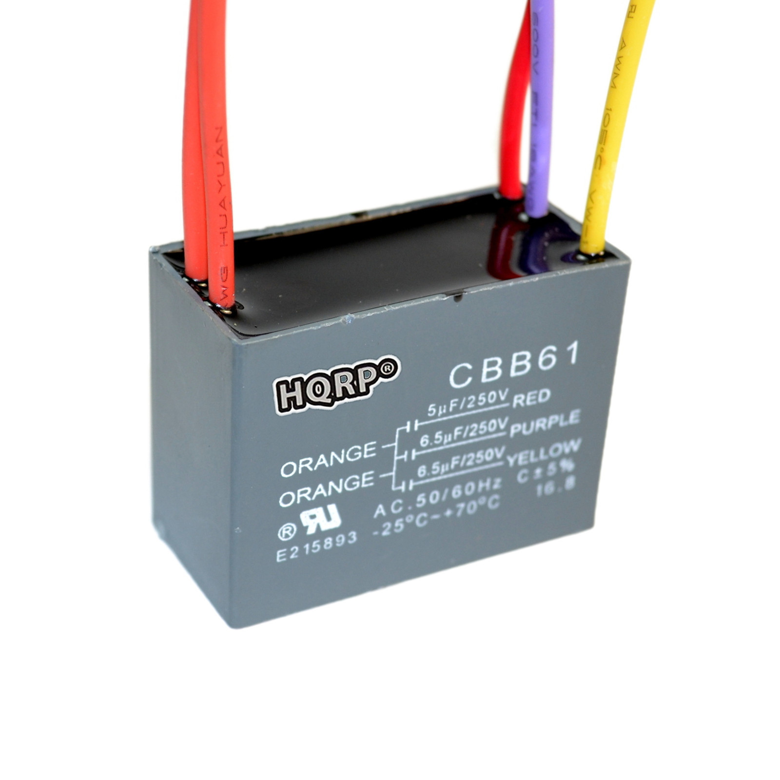 Motor Capacitor for Harbor Breeze Ceiling Fan 5uf+6.5uf+6.5uf 5-Wire CBB61