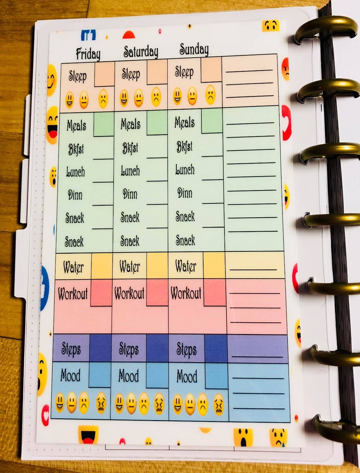 Daily Tracker Dashboard for use with the MINI Happy Planner