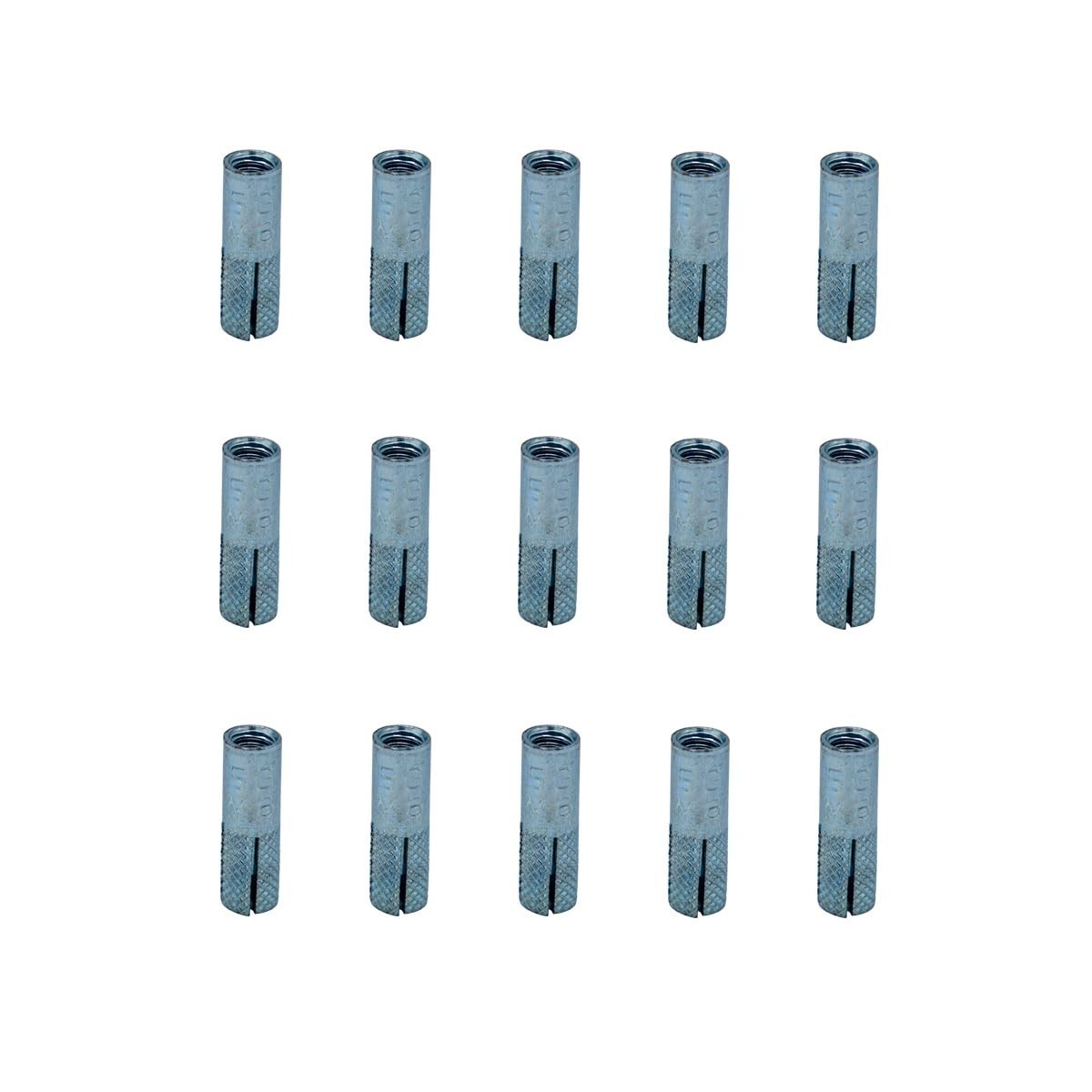 Drop-in Anchor 60pcs M6 Zinc Plated Carbon Steel Knurled Drop-in-Anchor