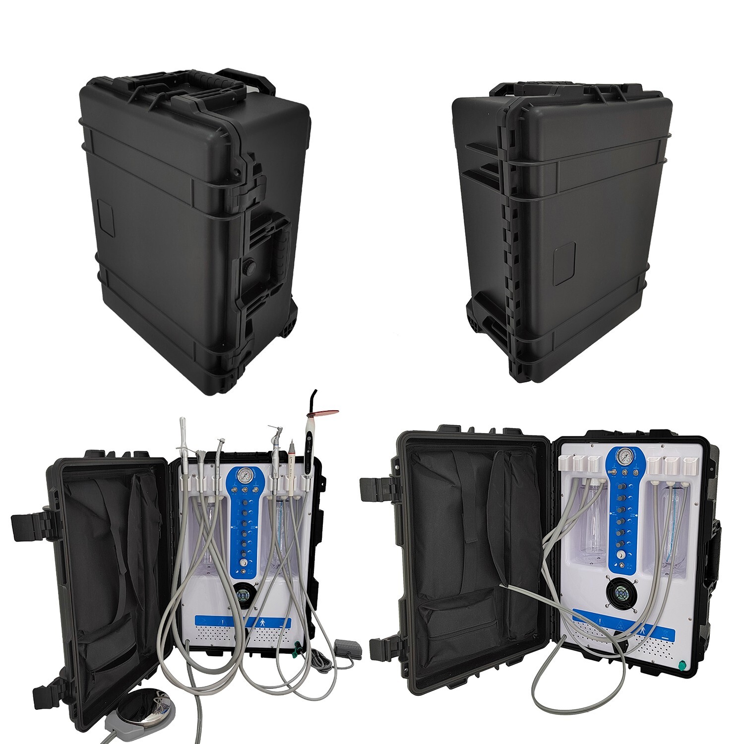 Portable Dental Unit w/ Air Compressor Curing Light Piezo Scaler 4H + Handpieces