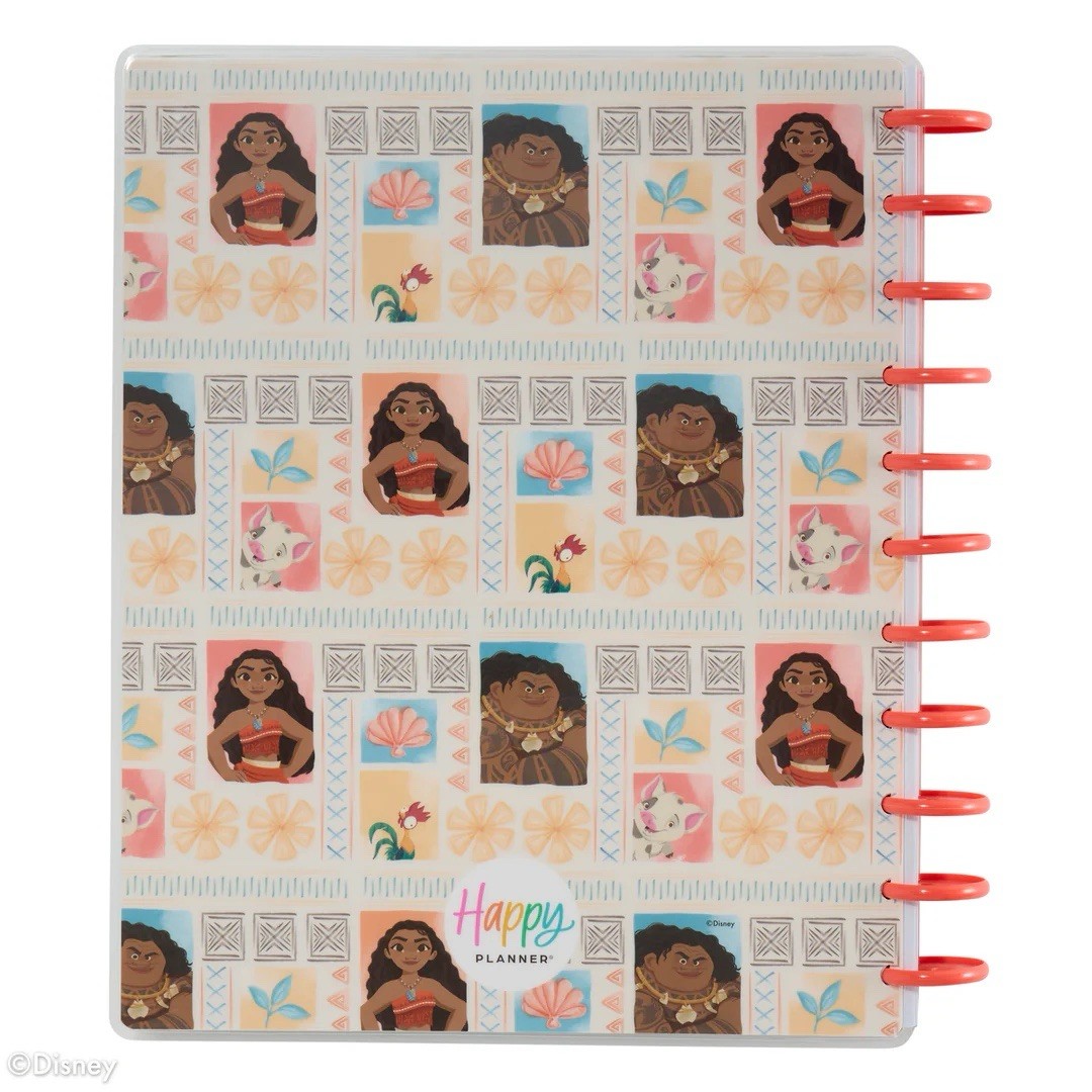 Undated Disney Moana Planner Size BIG VERTICAL LAYOUT – 12 MONTHS