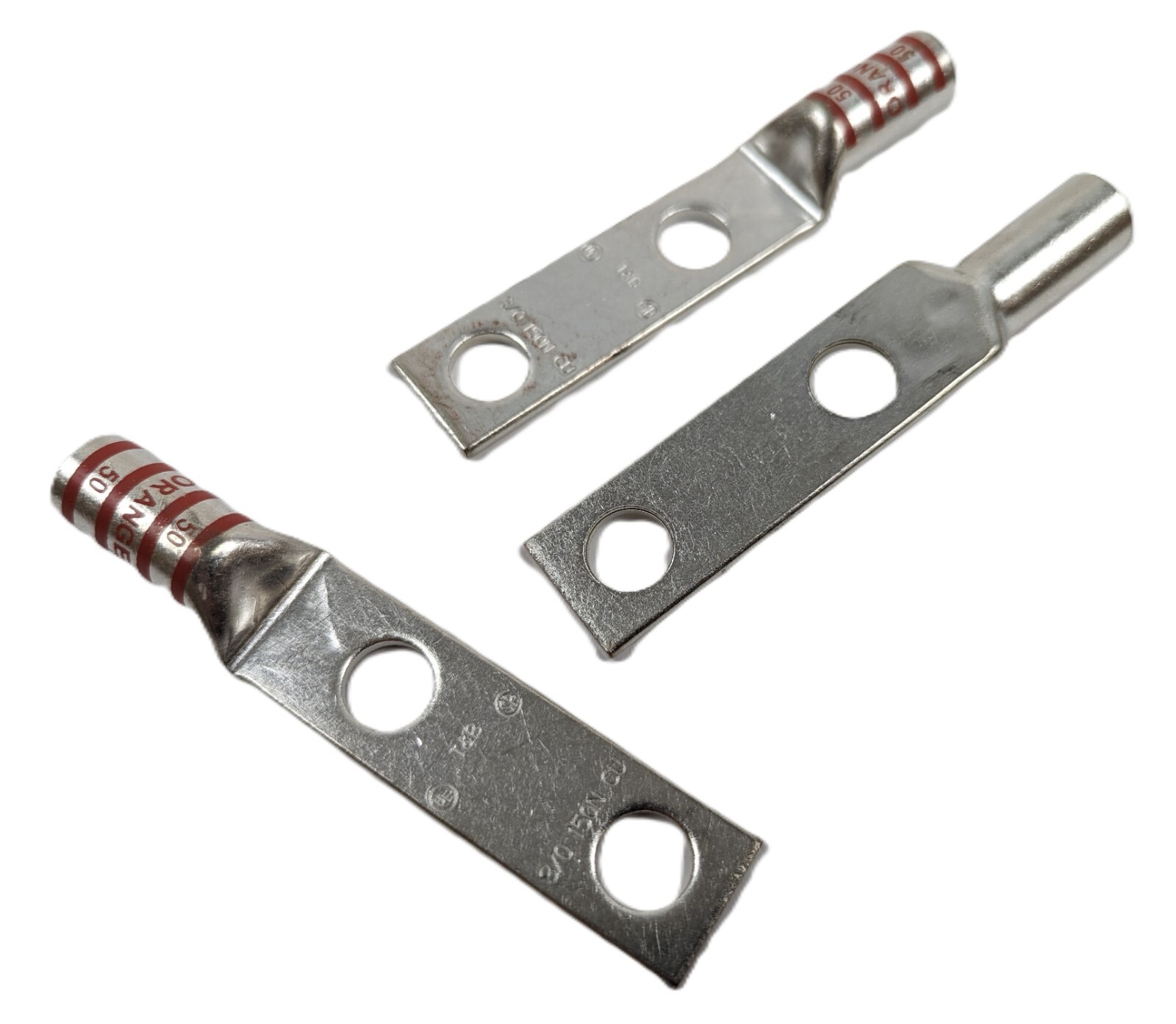 10 Thomas & Betts 54864BE Two Hole Copper Lugs Orange Long Compression Connector