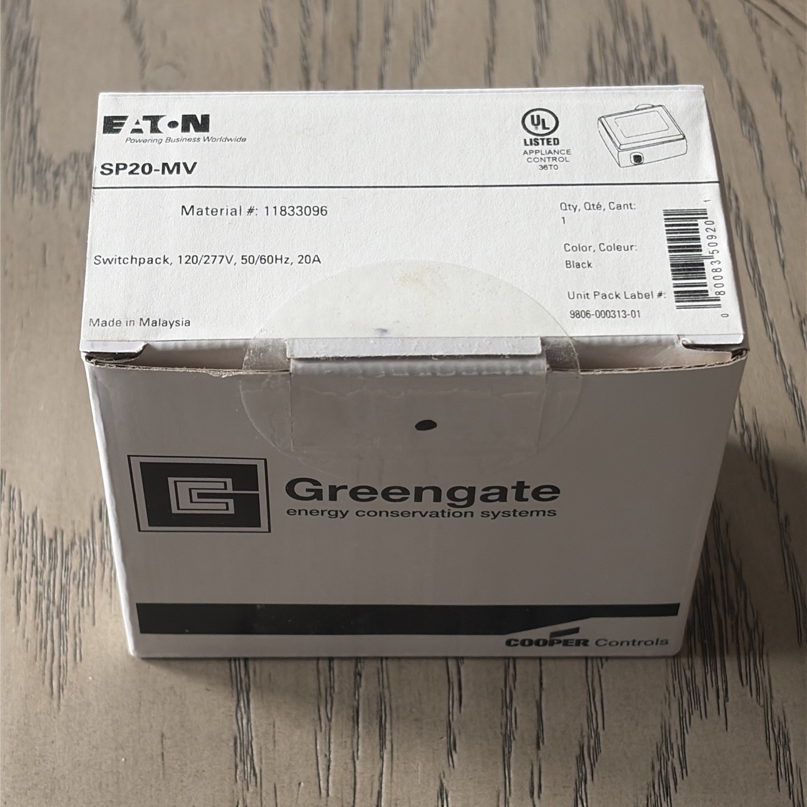 Lighting Controls SP20-MV Power Pack Relay Eaton Greengate Switchpack 120/277V