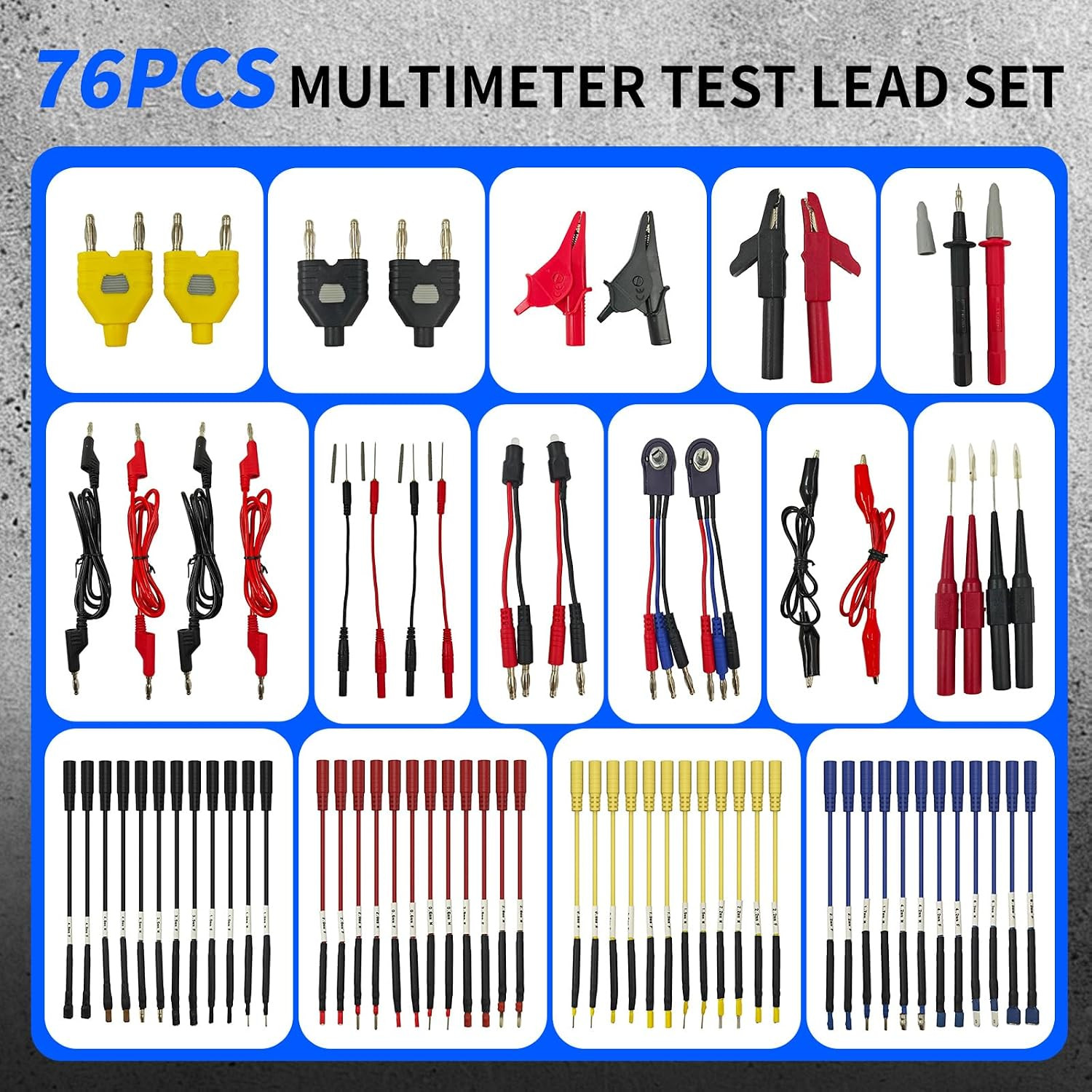 76-Pcs Automotive Circuit Test Lead Kit, Multimeter、Electrical Test Leads Kit