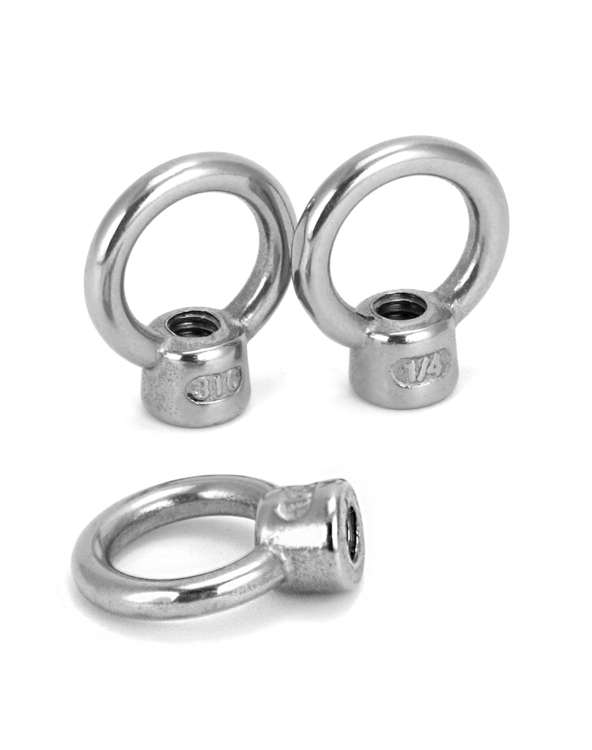 Lifting Eye Nut 10 Pack 1/4″ UNC Marine Grade Stainless Steel 316