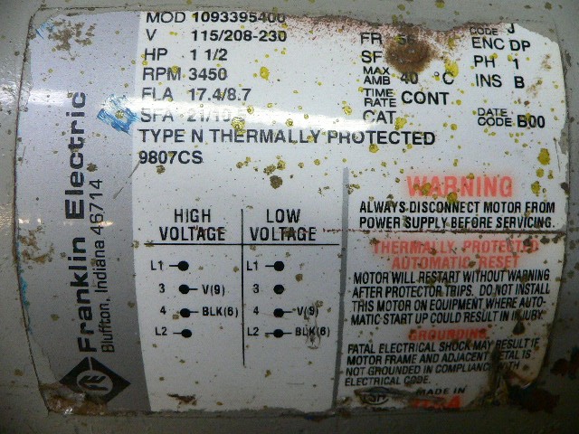 Franklin Electric 1093395400, 15Cs5m Burks Pump