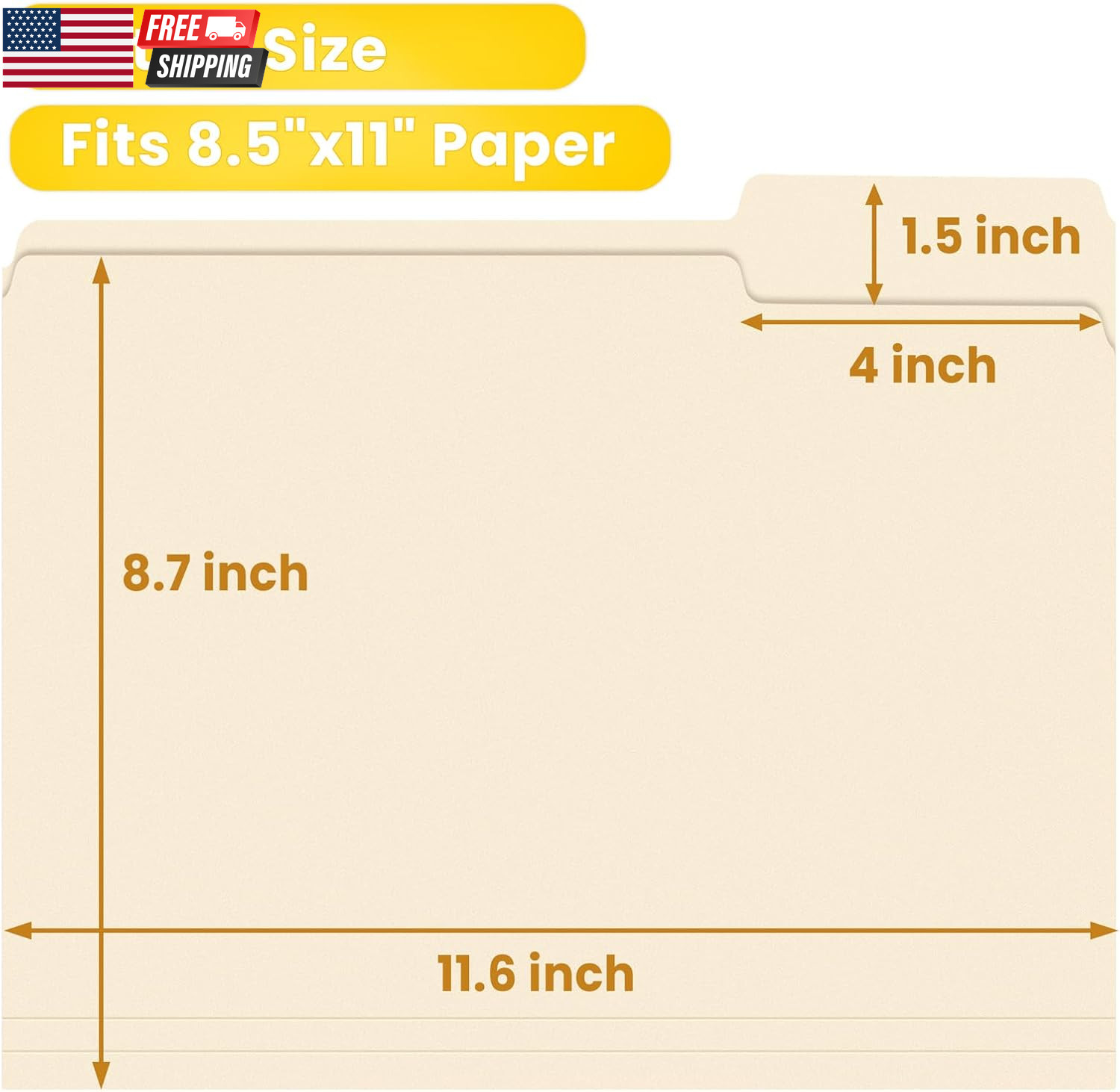 File Folders, 30 Pack Manilla Folders 8.5 X 11, 1/3 Cut Tab for Easy Labeling an