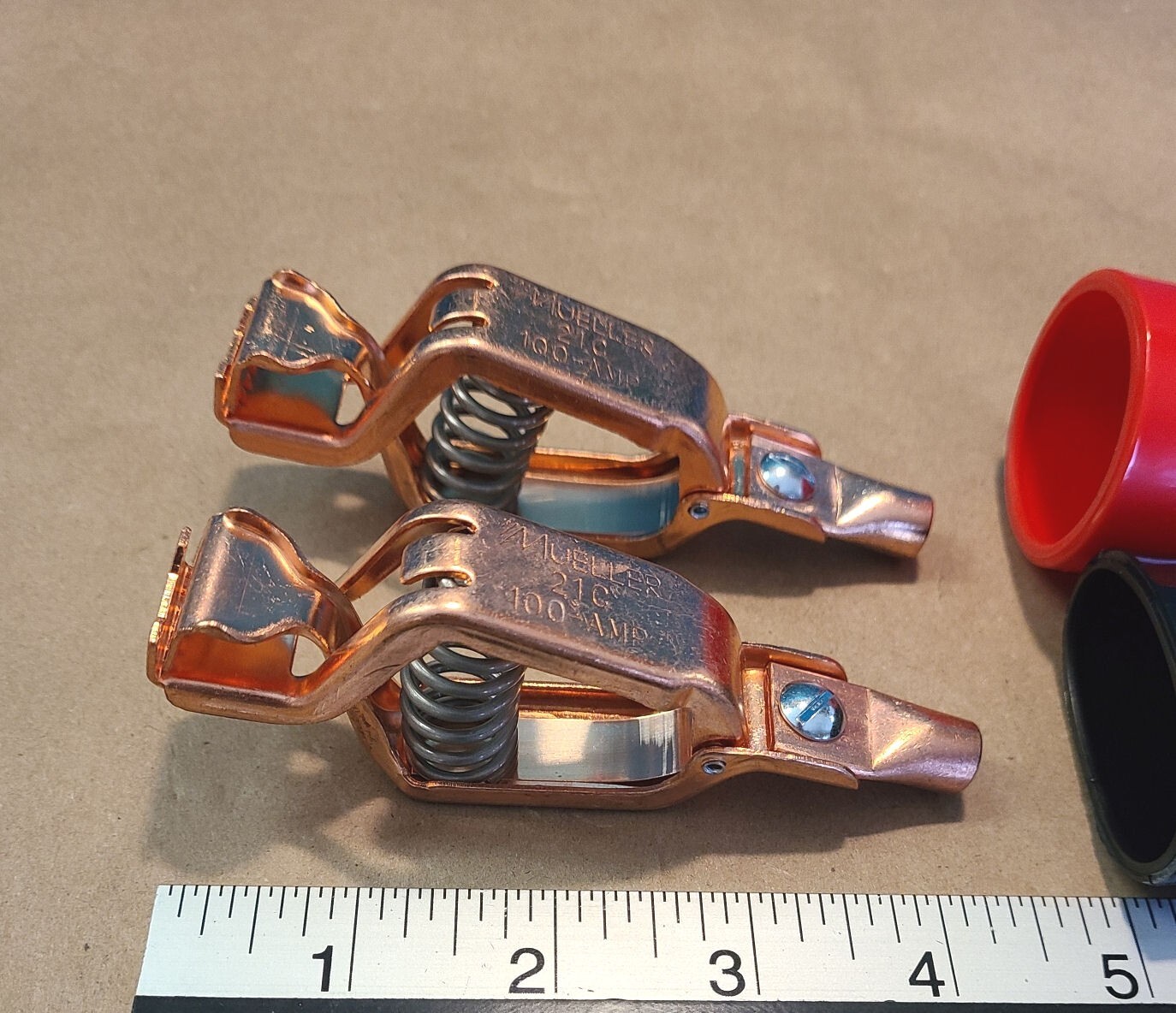 Mueller 21C copper alligator clips with insulators 100 amps qty. 2 for 1 price