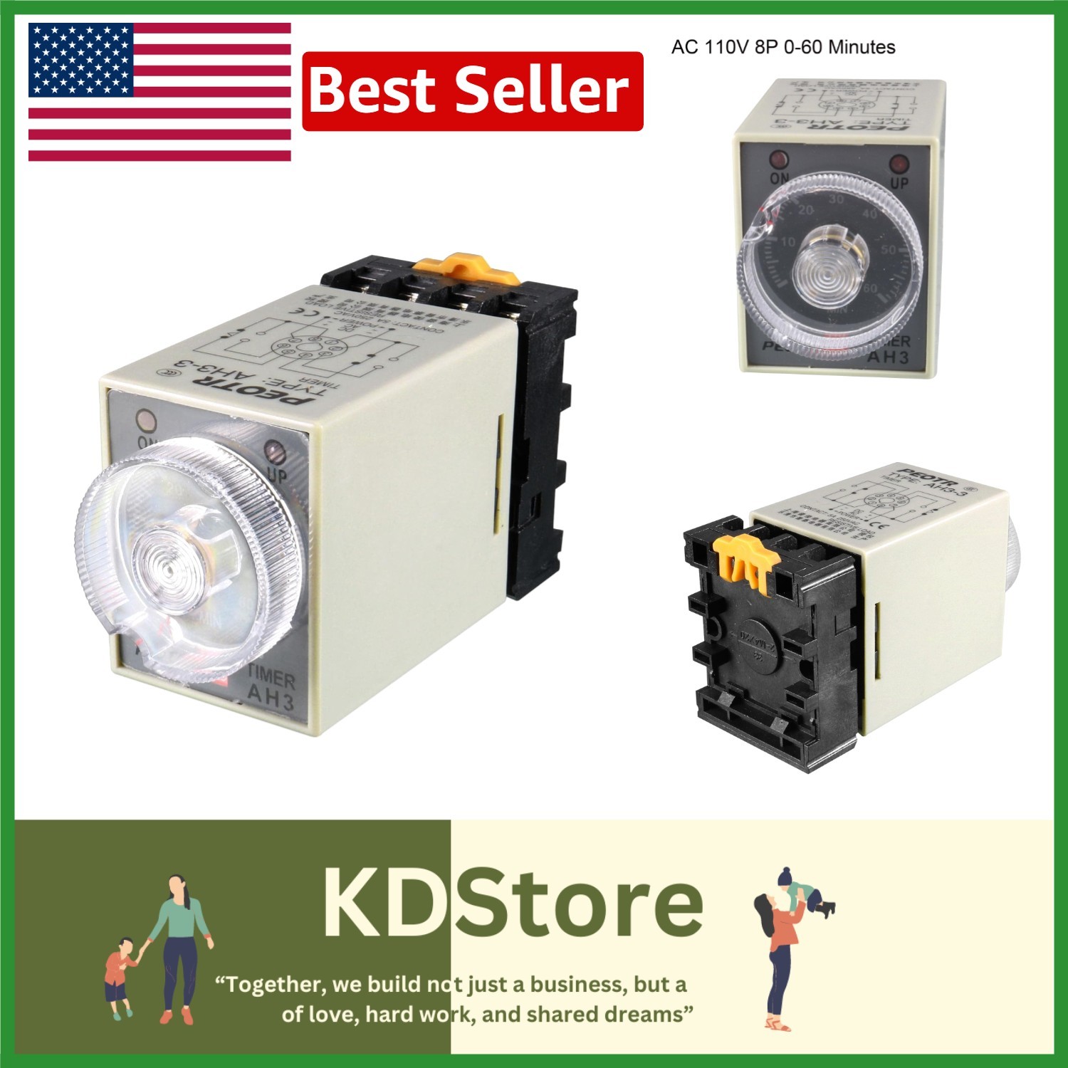110V Power On Delay Timer Relay 0-60 Min Adjustable Industrial Automation