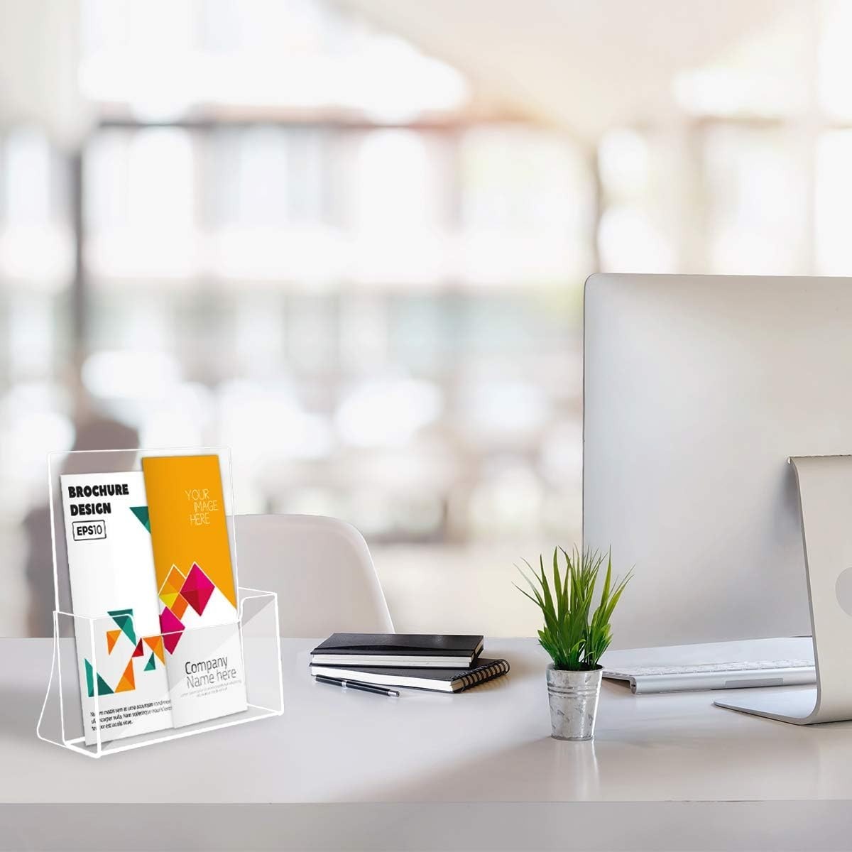 Brochure Stand, Clear Acrylic, 8.5 x 11, 6 Pack