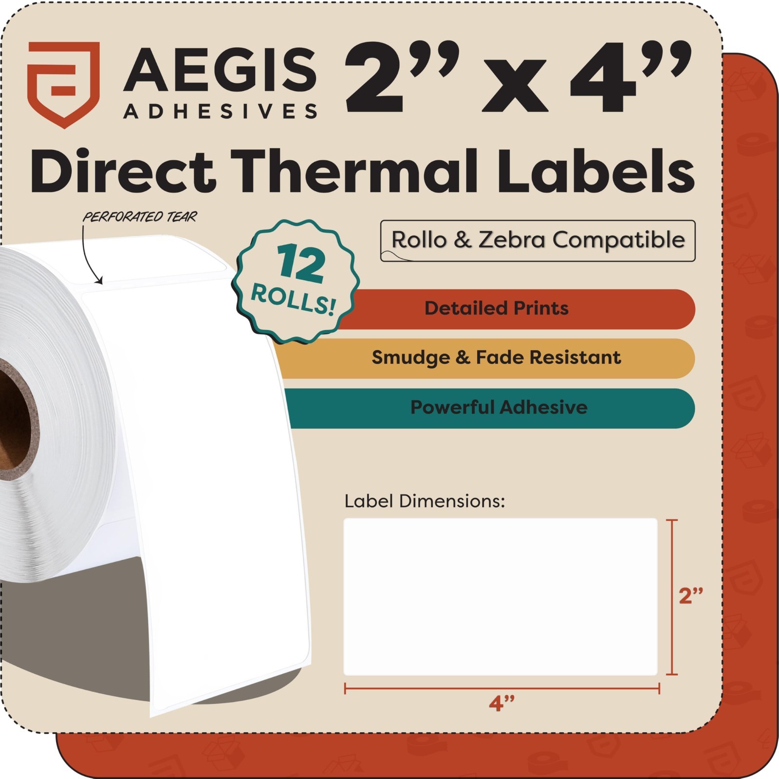 2″ x 4″ Direct Thermal Printer Labels – 4200 Count, 12 Rolls, Barcode & FNSKU St