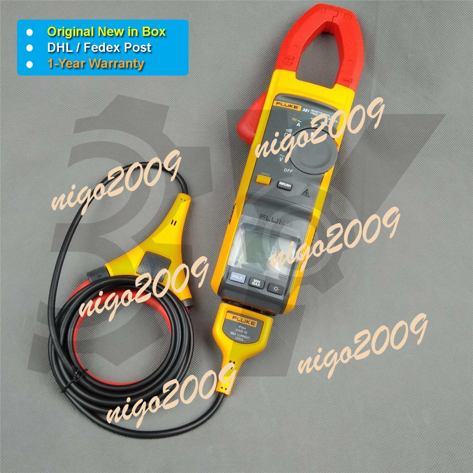 Original New in Box FLUKE 381 Remote Display AC/DC True RMS Clamp Meter DHL Fedx