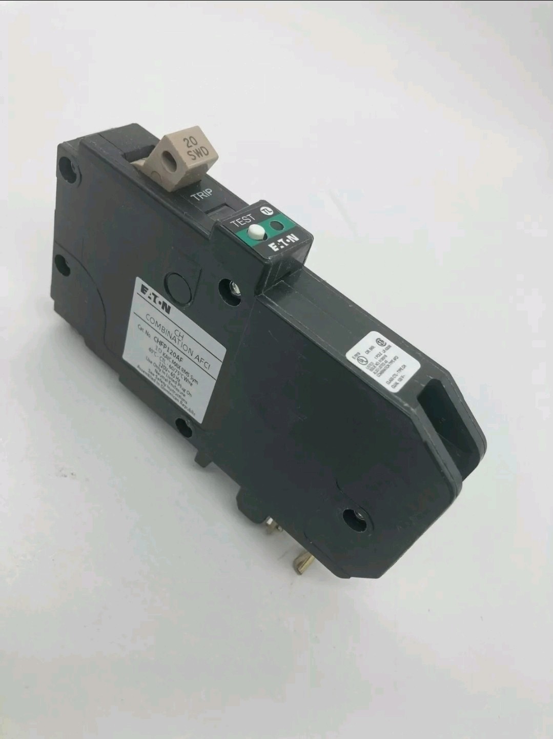 Eaton CHFP120AF 20 Amp 1 Pole 120V Plug On Neutral Combination AFCI Breaker New