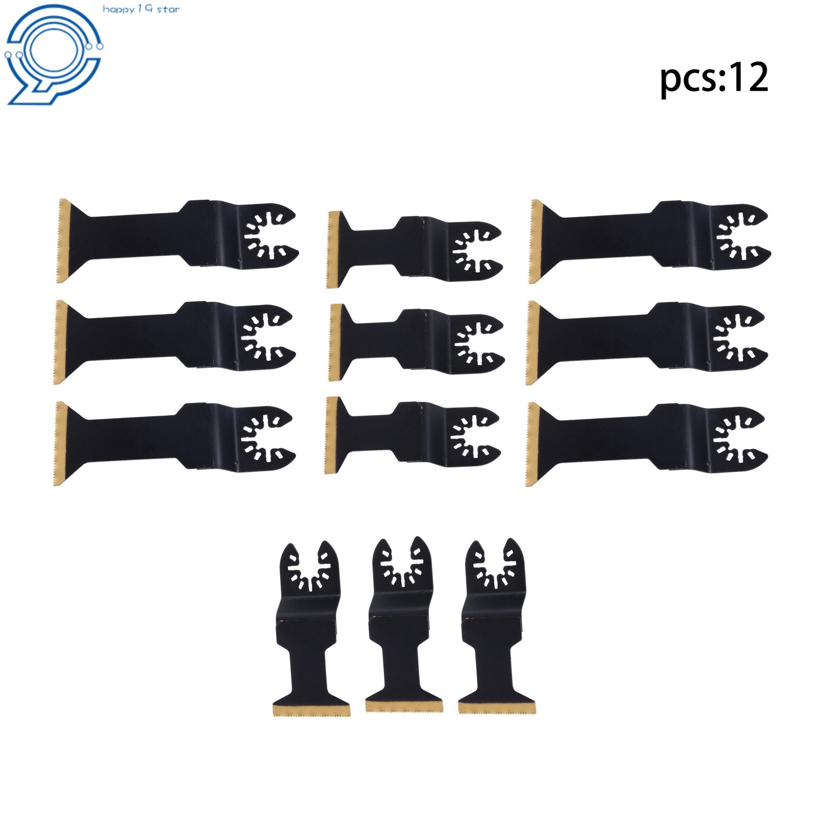 12 Pieces Titanium Oscillating Saw Blades Kit Extended Metal Cutting Blades
