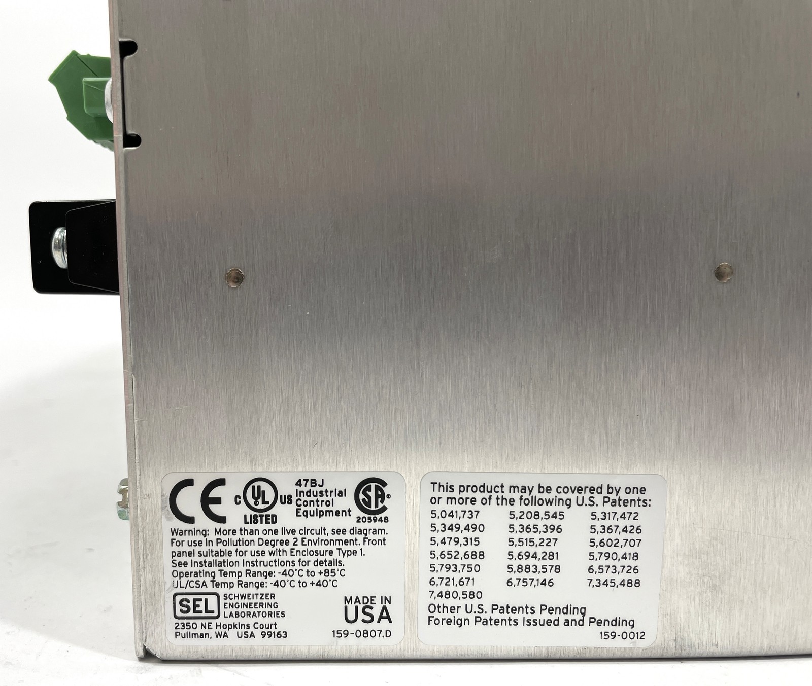 Schweitzer Engineering SEL-351S Protection System 0351S6XHB3B5421