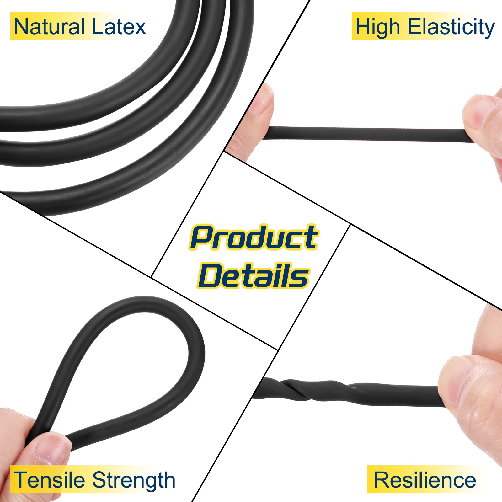 13 Ft(4M) Latex Rubber Tubing 1/8″(3mm)ID 1/4″(6mm)OD, Black