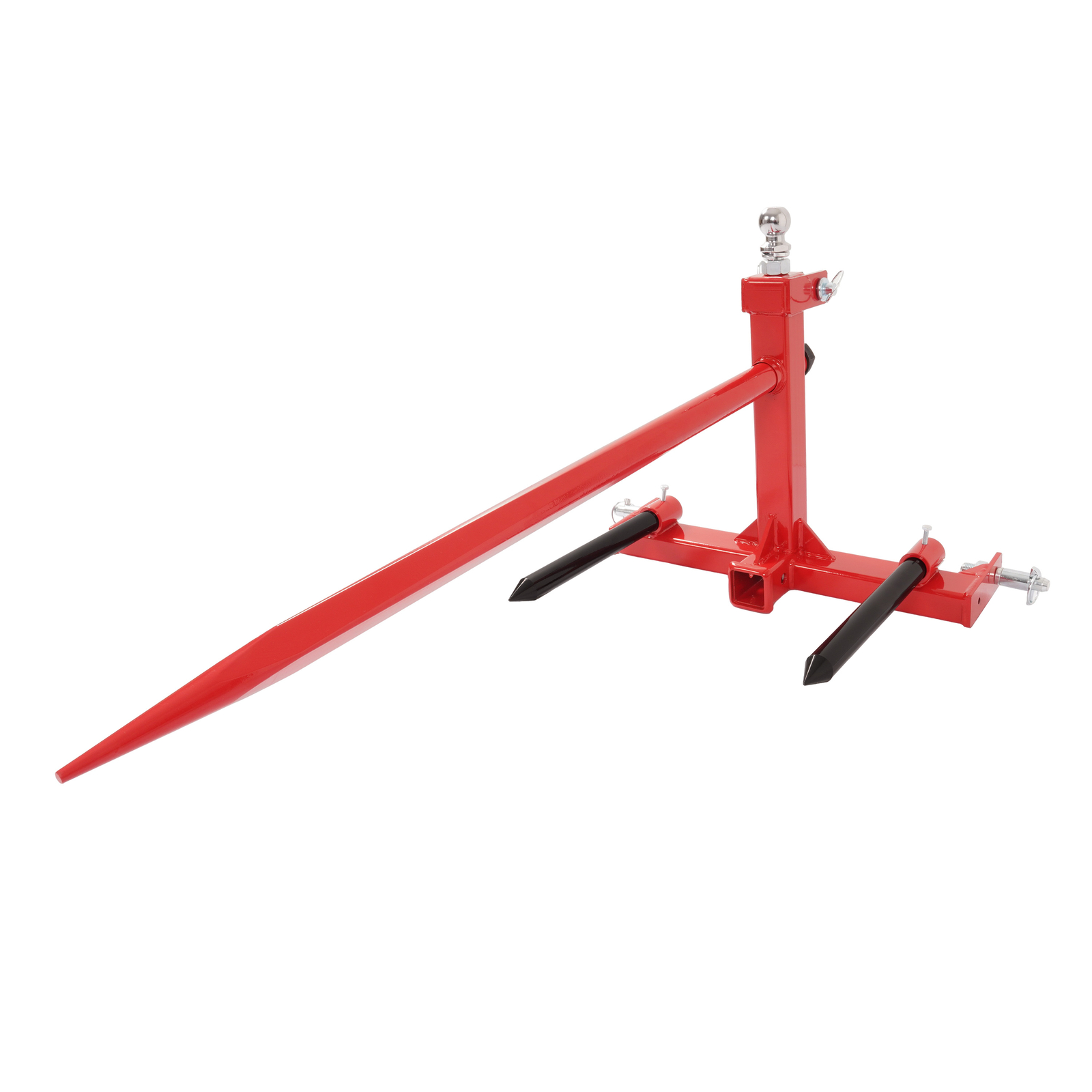 3 Point Gooseneck Ball Trailer Hitch For Cat 1 Tractor W/ Hay Bale Spear