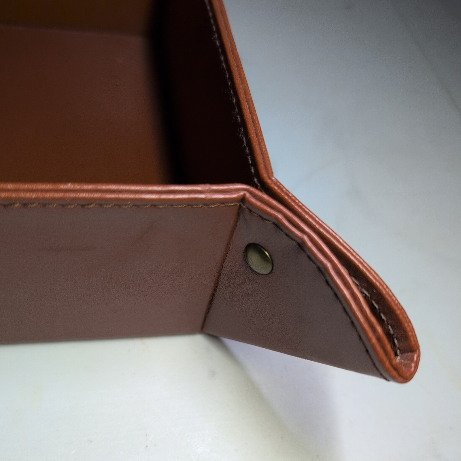 Jewelry Valet Tray PU Leather Catchall Tray Key Wallet Coin Box Storage
