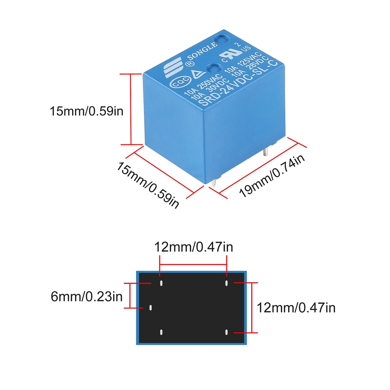 12pcs SRD-24VDC-SL-C 24V 5-Pin SRD-24VDC-SL SRD-24VDC SRD-24V relays Conversi…