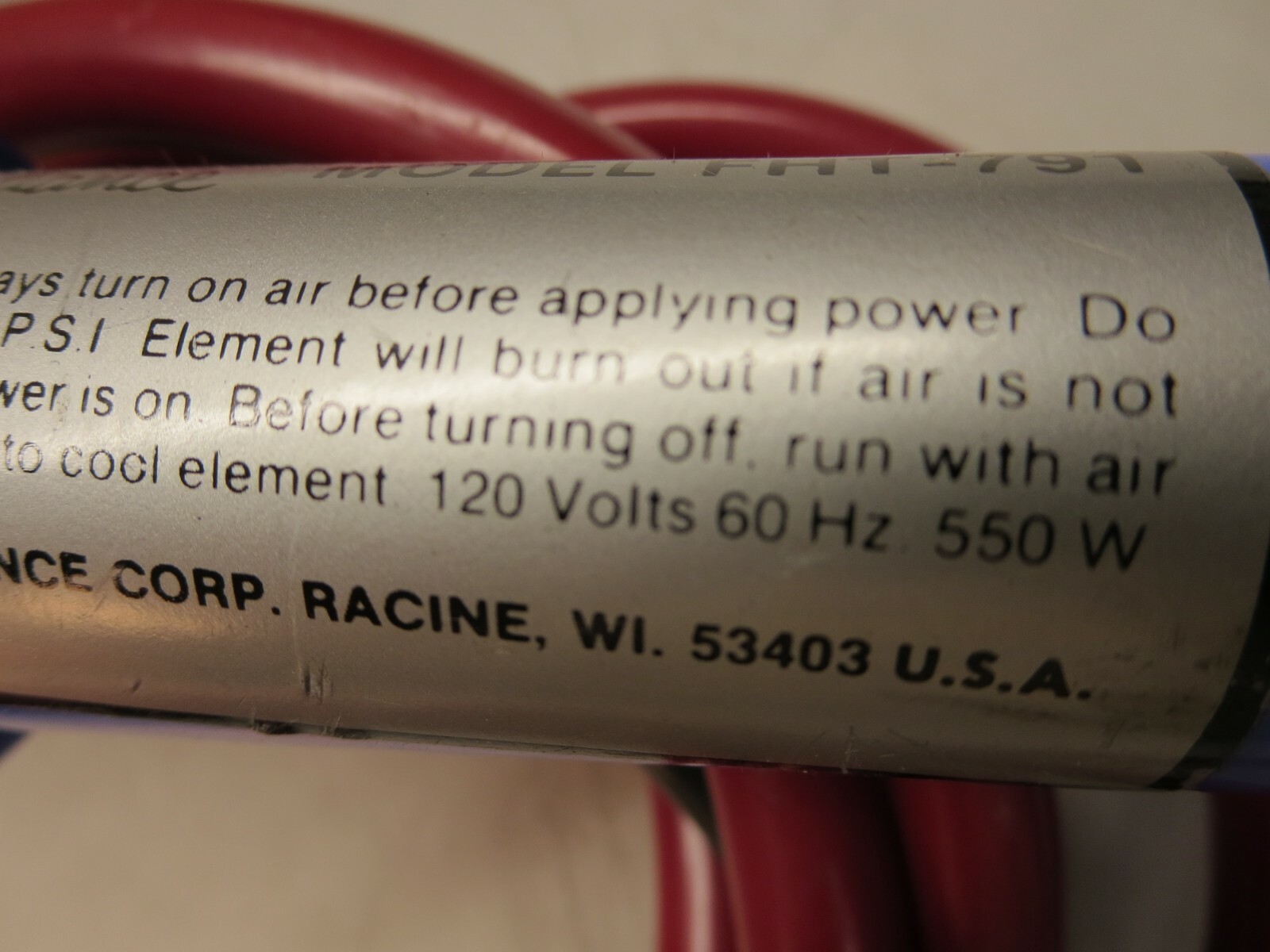Master Appliance, FHT-791, UltraTorch, 120 V, 60 HZ, 550 W, W/Valve-Gauge Assy.