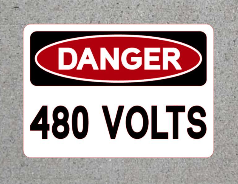 DANGER High Voltage Decal 480V Vinyl Sticker Sign Safety Electric Shock Warning
