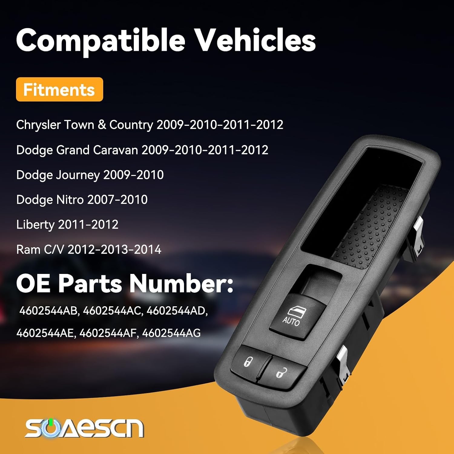 Passenger Window Switch for Dodge Nitro Journey Grand Caravan Liberty