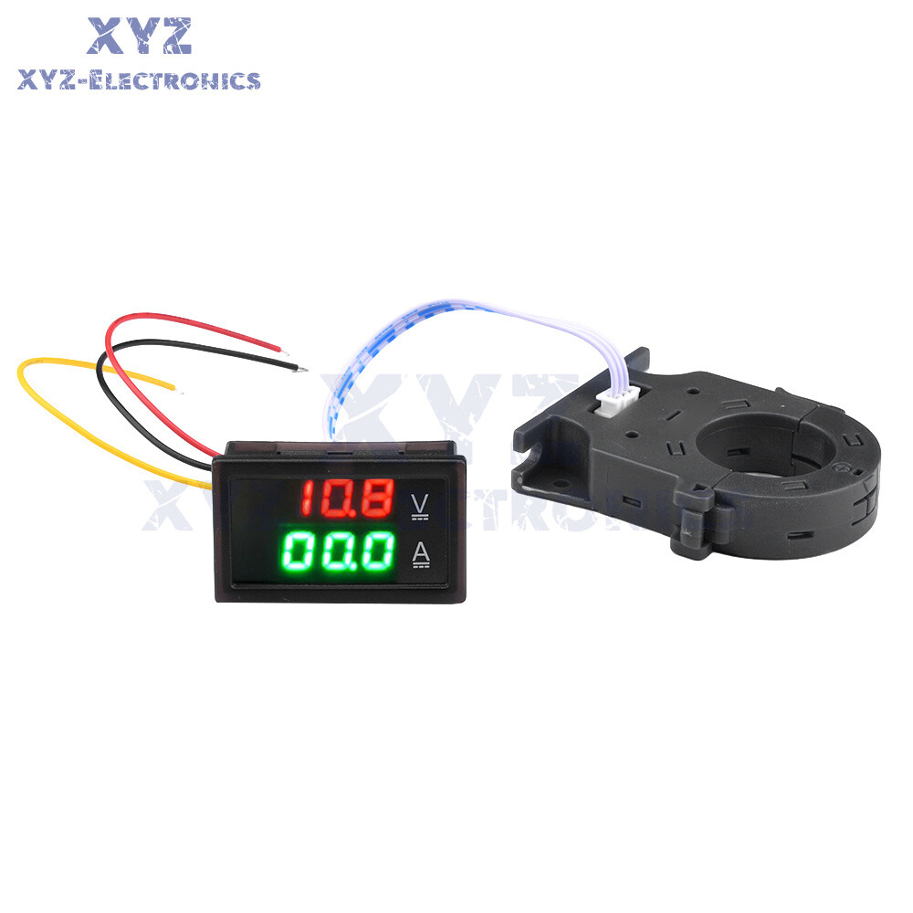 DC0-300V 50/100/200/400A Digital Current Voltage Meter Hall Ammeter Voltmeter