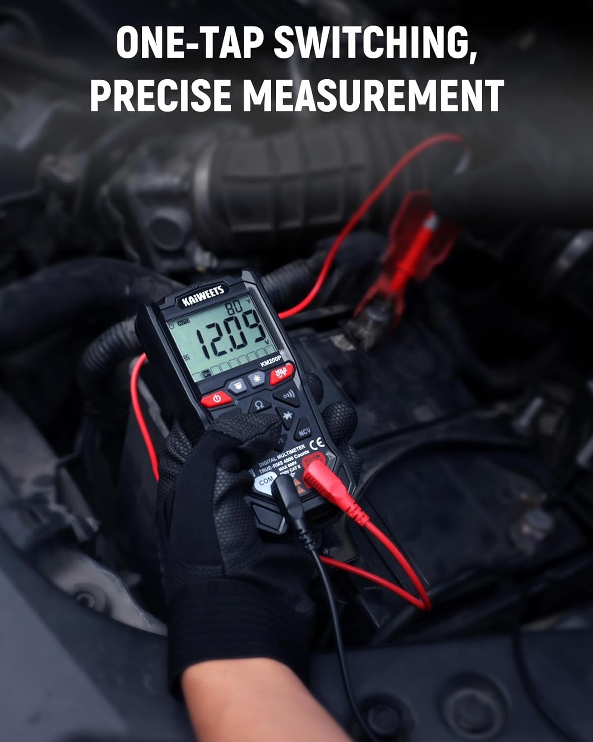 KAIWEETS KM200P Digital Multimeter, All Button Operation, TRMS Auto Ranging, 400