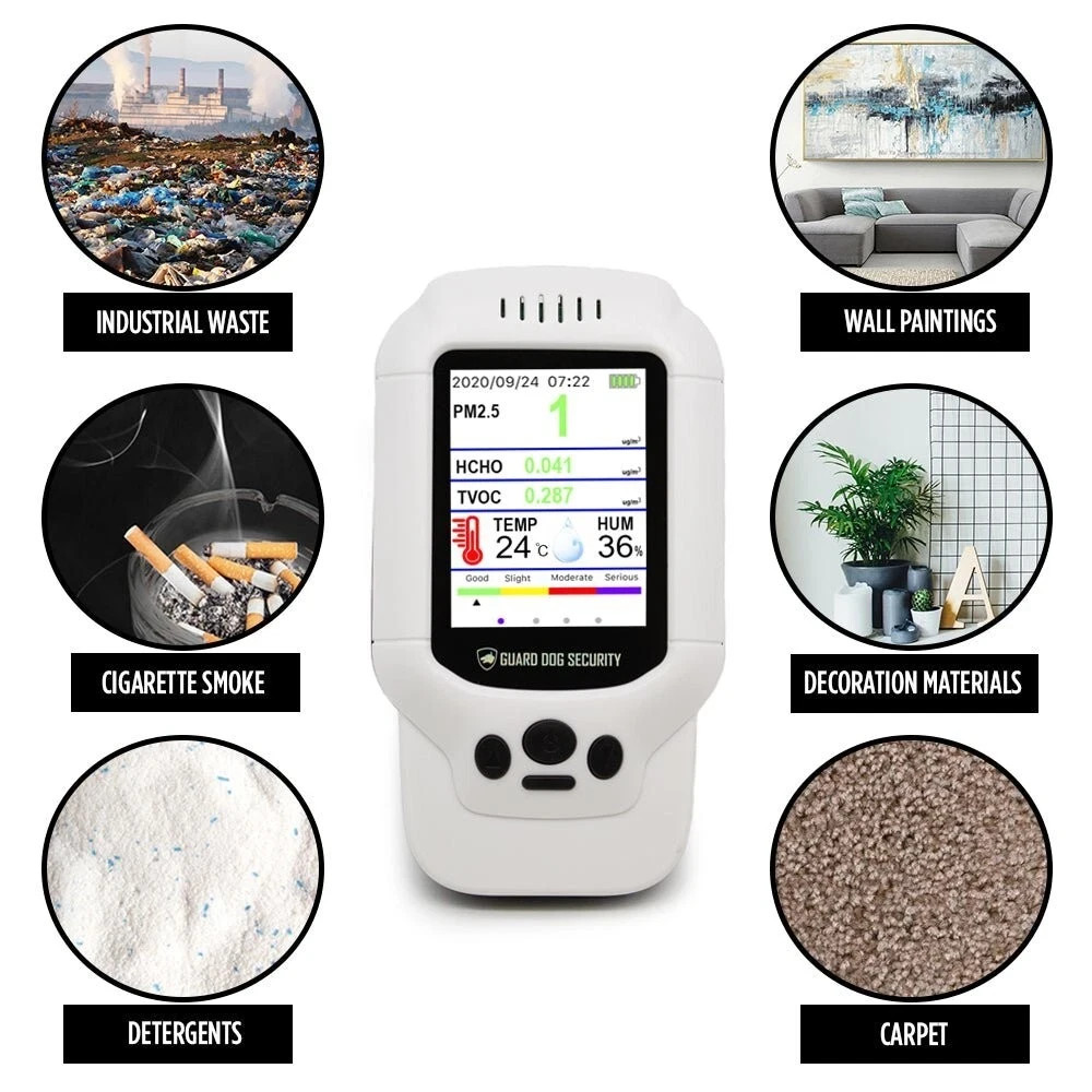 Air Quality Monitor Pollution Monitor TVOC PM1.0/PM2.5/PM10